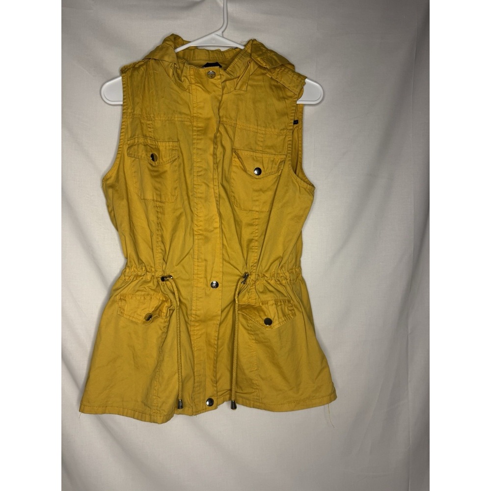 Ci Sono Sleeveless Vest Mauve Womens Size Small Utility Autum Zip Button Hooded